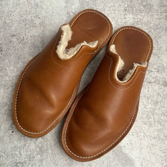 WP STANDARD Mr. Grumpy Leather Sheepskin Slippers Women’s Large 9/10 - Picture 2 of 12